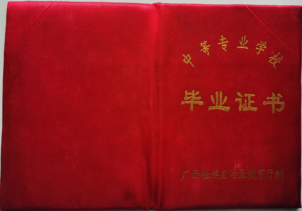 廣西電子技工學校畢業(yè)證封皮