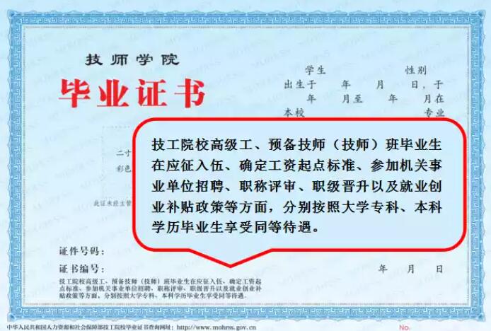 重慶市技工學校畢業證樣本圖及詳細介紹