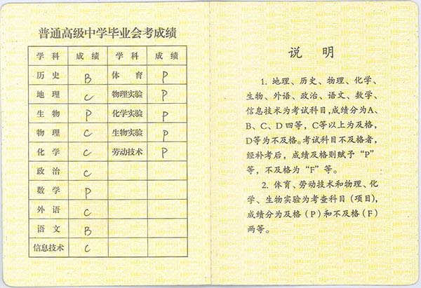 2000年廣西高中畢業(yè)證內(nèi)頁成績(jī)?nèi)绾卧u(píng)定？