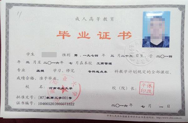 網(wǎng)絡(luò)教育畢業(yè)證樣本