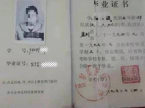 1996年湖北省高中畢業證樣本及圖片